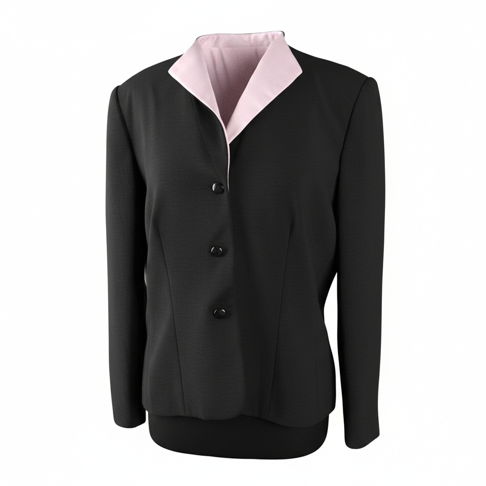JONES WEAR SUIT Black Blazer with Pink Lapel SIZE 18 - Picture 4 of 4